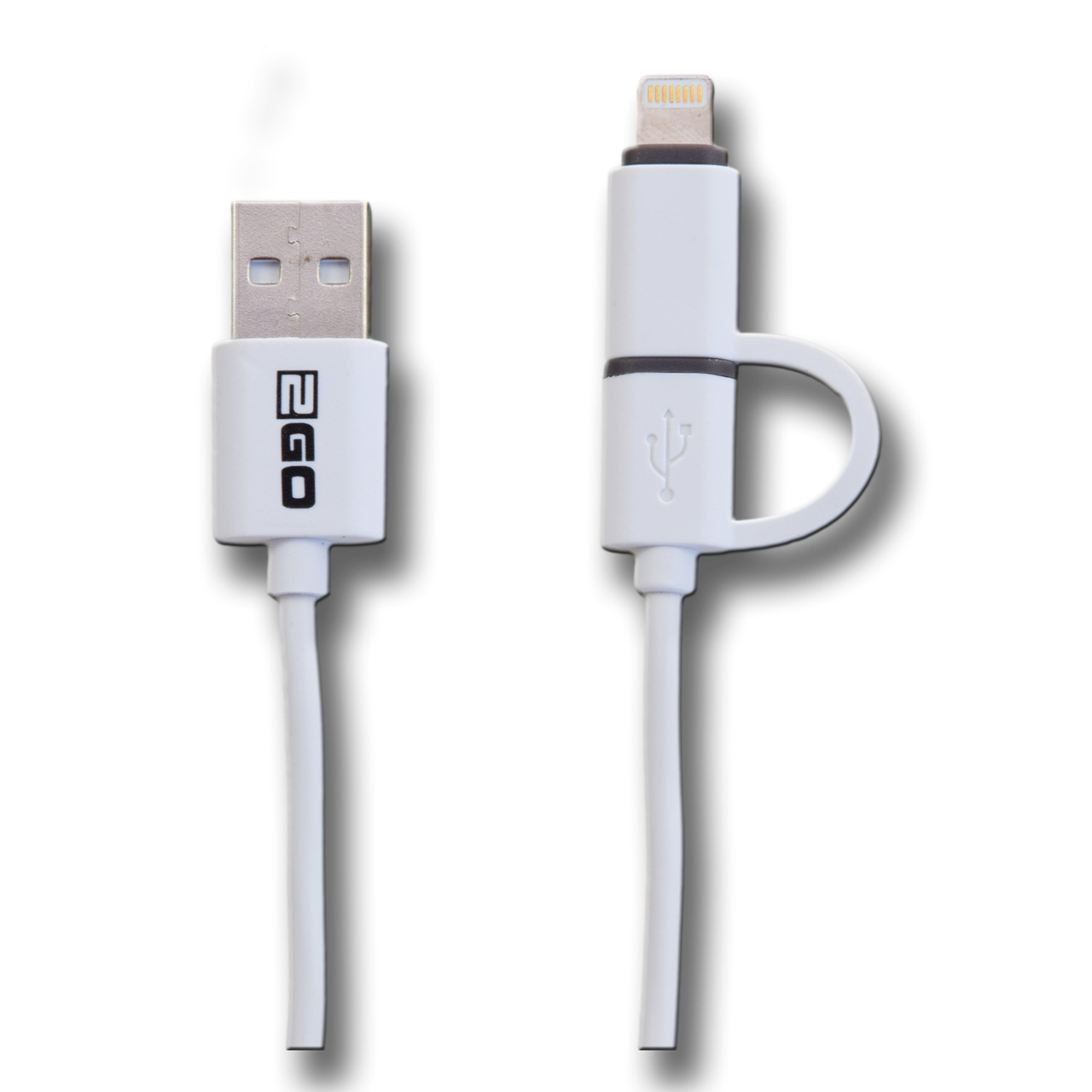 Bild von 2 in 1 USB Datenkabel - weiss - 100cm