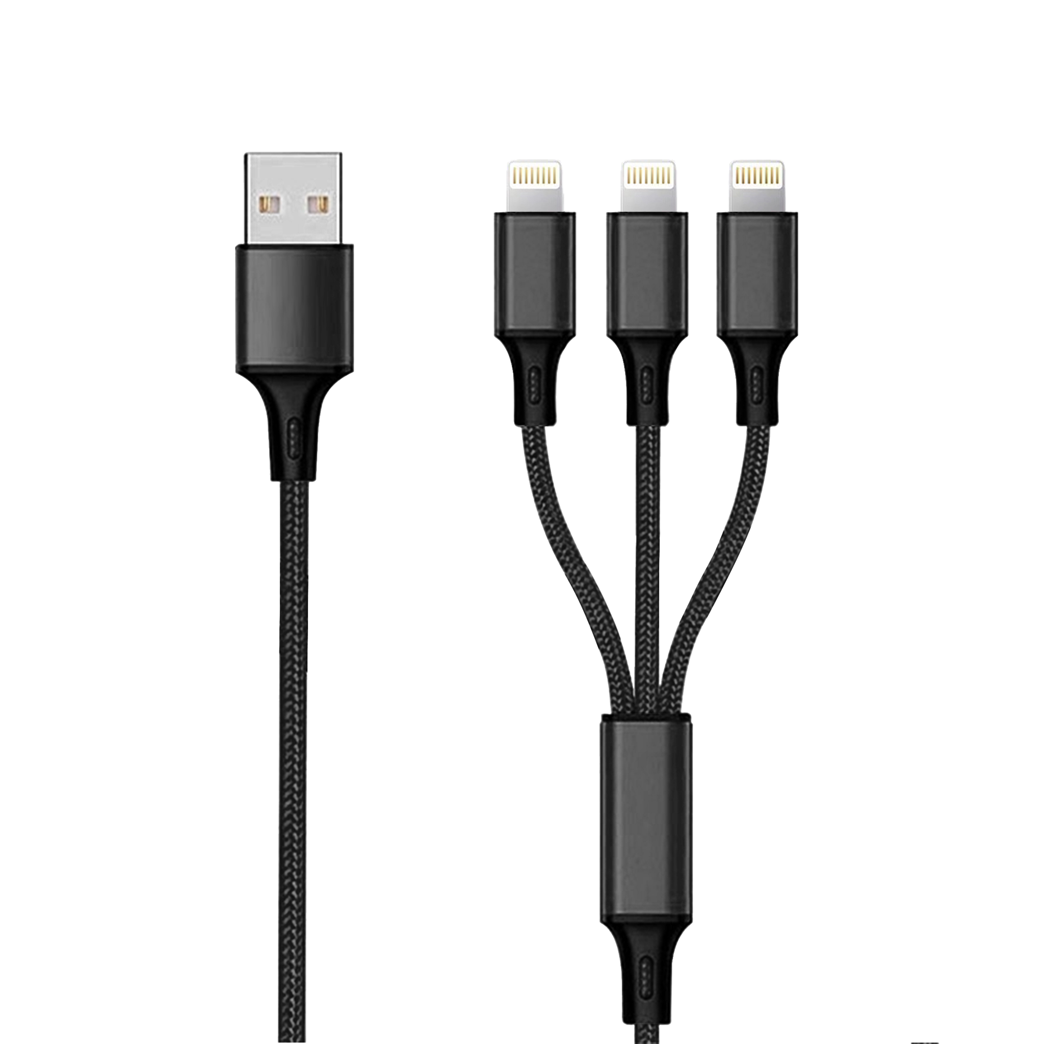 Bild von 3 in 1 USB Ladekabel - schwarz - 150cm