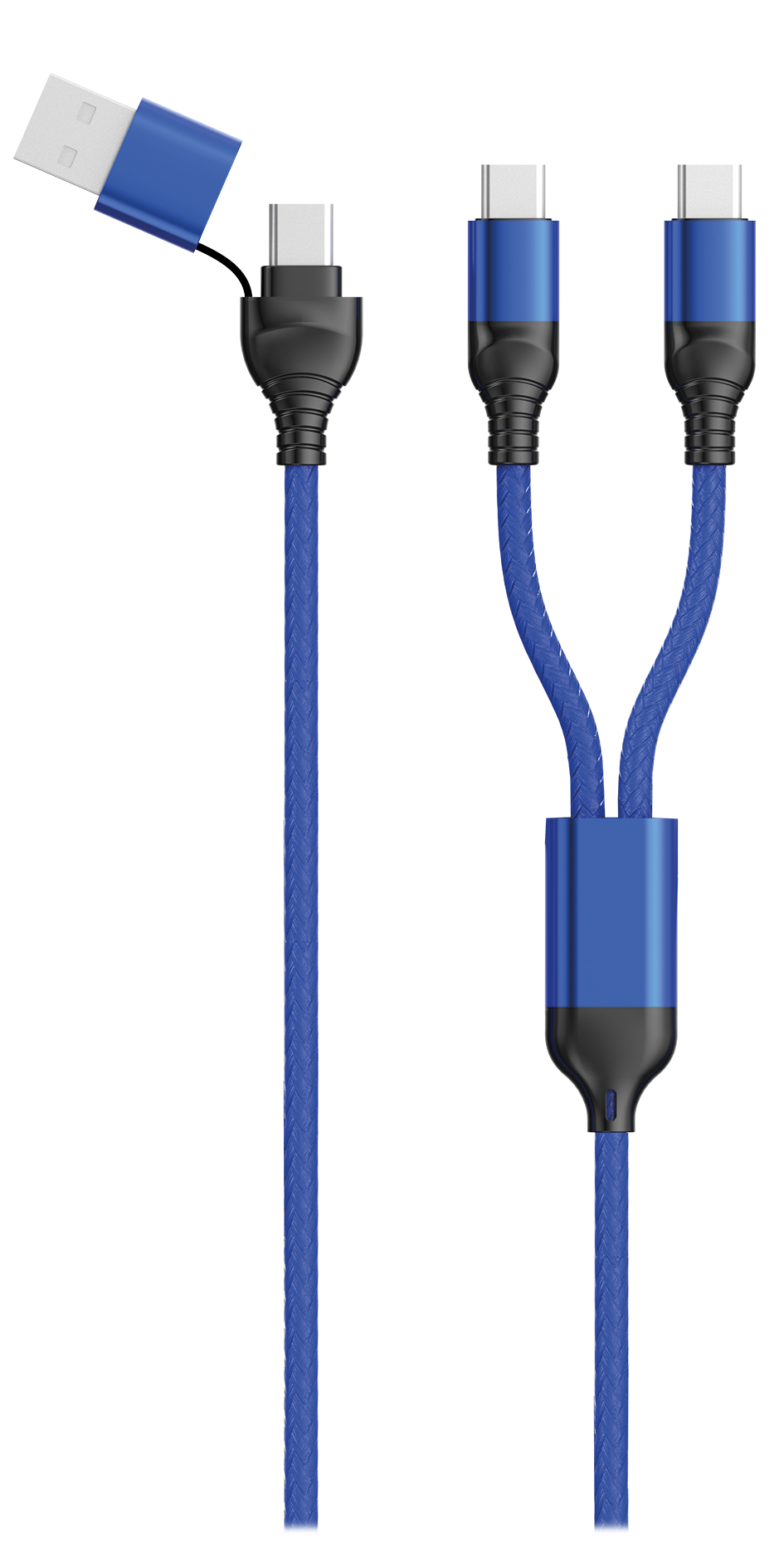 Bild von Duo USB / Type C Ladekabel Type C blau 120cm